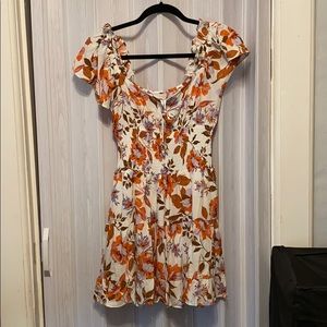 Oliveceous Floral Mini Dress